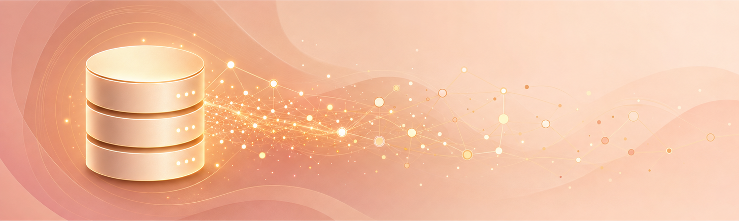 A glowing database, clean data as the differentiator