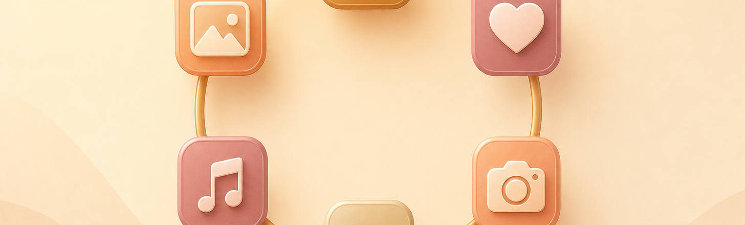 app icons connected in a ring